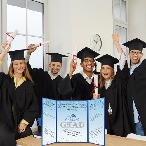 Image of Crenics Blue Graduation Decorations Class of 2026, Creative Graduation Guest Sign in Book Alternative, Congrats Grad Signature Book 18 inch x 12 inch, Awesome Graduation Gift or Keepsake