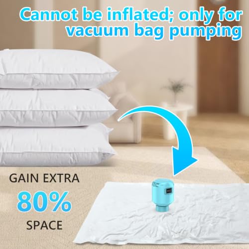 Image of GGH Electric Air Pump for vacuum seal bags Travel for clothing Vacuum Pump for Various Vacuum Seal Bags Portable Vacpack Air Pump for Compression Clothing Luggage Blue(Storage Bag Not Included)