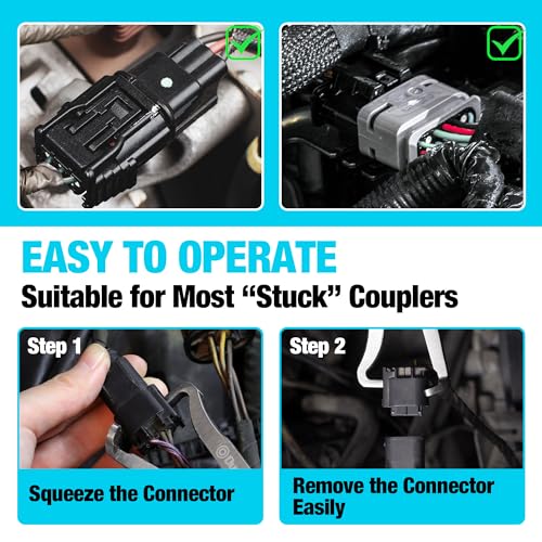 DURATECH Electrical Disconnect Pliers, 8-inch Automotive Electrical Connector Pliers, Automotive Plug Removal Tool for Car Fuel Pump, Spark Plug, Ignition Coil, Fuel Injector, Push Tab Style Plugs — view 5