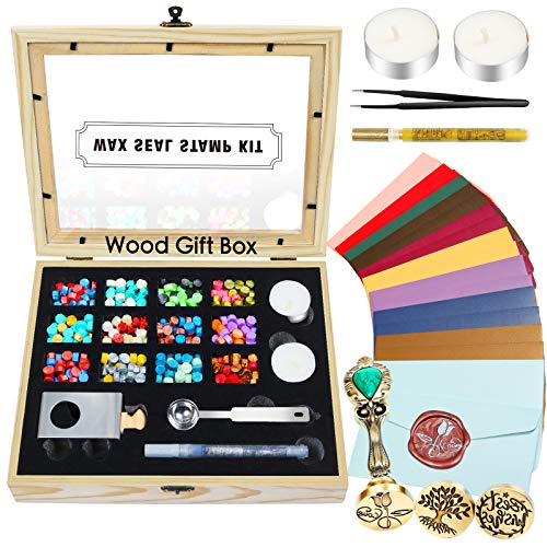 Wax Seal Stamp Kit,800Pcs,Wax Seal Kit,10 in 1 Gift Box,Wax Stamp Kit,Wax Stamp Seals Kit,24 Colors,Wax Seal Stamp Set,Sealing Wax Kit,Sealing Wax Stamp