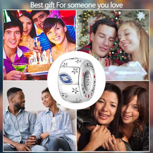 Image of 925 Sterling Silver Charms,Hypoallergenic Beads,Compatible with Pandora Bracelets and Necklaces,Women Holiday Gift Pendants