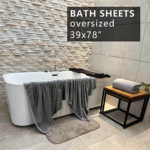 Ytyc Towels,39X78 Inch Oversized Bath Sheets Towels For Adults Plush Luxury Extra Large Bath Towels Sets For Bathroom Super Soft Highly Absorbent Microfiber Towels 80% Polyester(Dark Grey,2 Piece) #TOP1