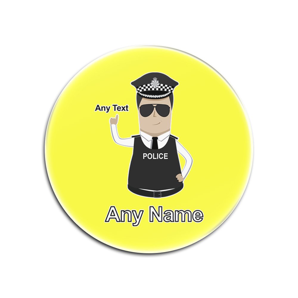Sous-verres ronds en verre Police avec nom et message unique DAC ACC