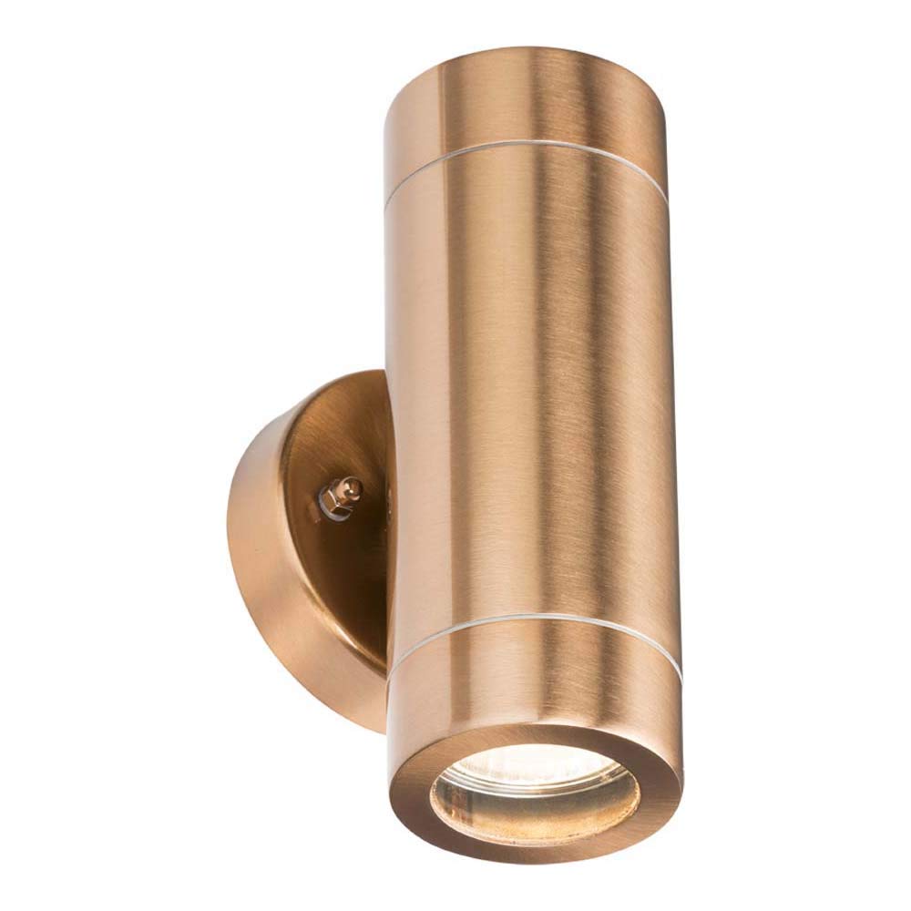 Knightsbridge 230V IP65 GU10 Up/Down Wall Light Copper - WALL2LC