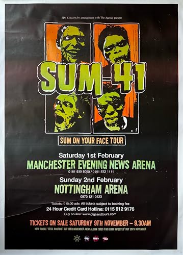 Poster Sum 41 100x140 cm affiche géante pour habiller un grand mur vide