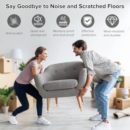 Image of 24 PCS Silicone Chair Leg Floor Protectors, Premium Felt Furniture Pads for Hardwood Floors, Furniture Sliders for Chair Leg Stool Leg Protectors Cap for Avoid Noise and Scratches (Clear, Large)