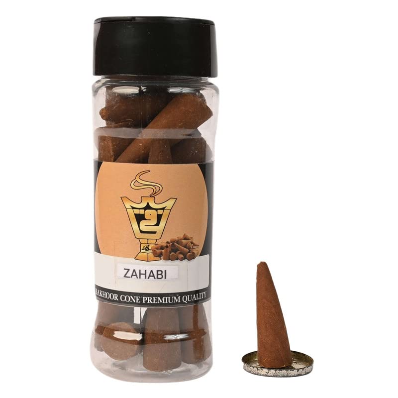 Alnaqi Zahabi Cones-50gm |IOrganic Incense Cones| Pure Natural and Charcoal Free Cones for Room |(20 Cones in a Pack)