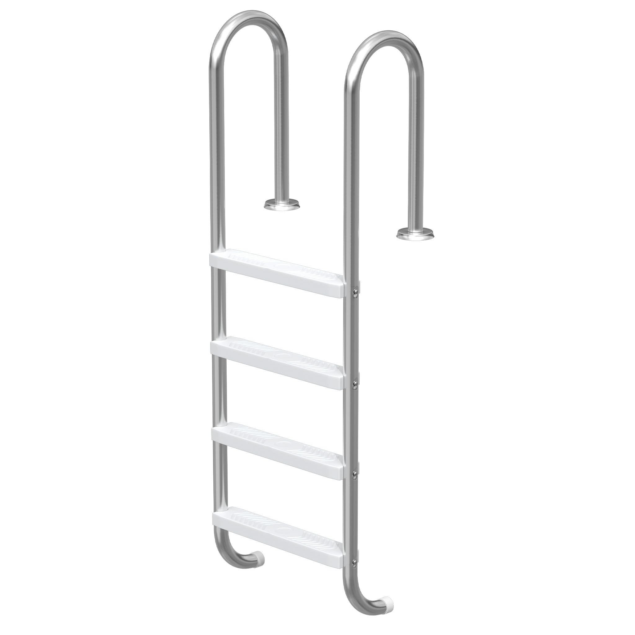 Échelle de piscine en acier inoxydable avec main courante, pédale antidérapante et pieds en caoutchouc, 4 marches de piscine, escaliers, charge maximale : 150 kg, escaliers de piscine, avec