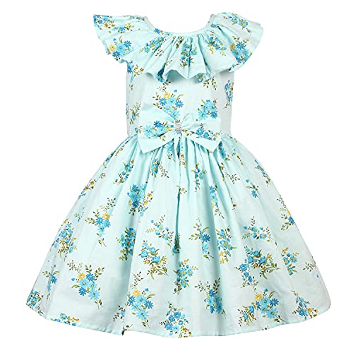 Image of Alina Enterprises Cotton Floral Digital Printed Girl's Frock for Summer