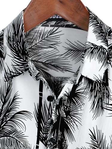 Image of JOTOOK Mens Hawaiian Shirt Short Sleeve Button Down Tropical Shirts Casual Floral Summer Beach Shirt