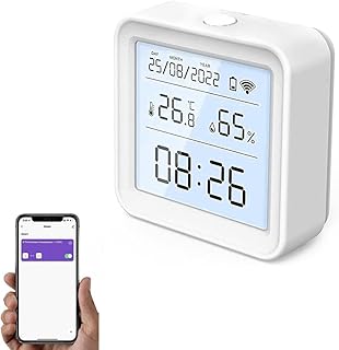 Temperature Humidity Monitor WiFi Room Thermometer Hygrometer, Smart WiFi Thermometer Hygrometer Indoor Bluetooth Room WiFi Temperature Sensor