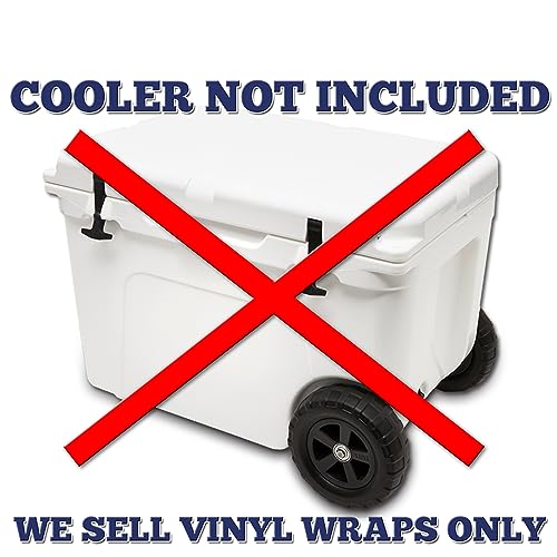 Image of USATuff Vinyl Cooler Lid & Insert Kit Compatible w YETI Haul Wheeled Tundra - Easy Peel & Stick Application Cooler Skin Decal Wrap, Durable Pre-Cut Pieces, for Outdoor Use - Gadsden Don't Tread Split