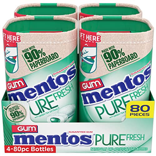 Image of Mentos Sugar Free Gum with Xylitol, Spearmint, 80 Count (Pack of 24)
