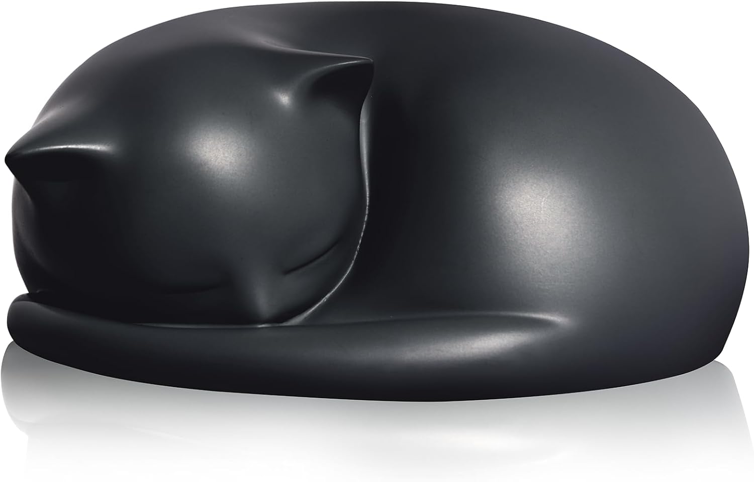 Cat Urn, Black Resin, Sleeping Kitty Pet Memorial Keepsake Funeral Urn for Cats Ashes, Up to 8kg, 7.87 x 7.87 x 3.15 inches