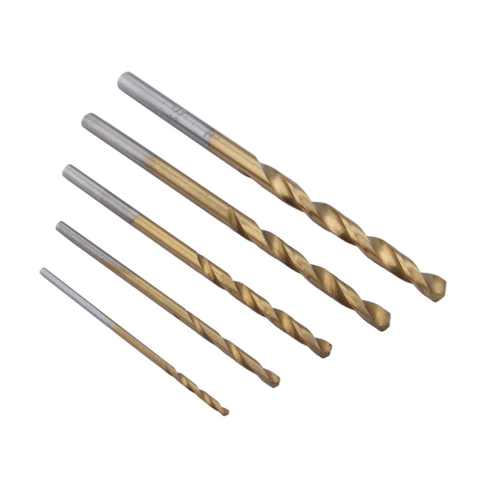 HSS Titanium Coated Twist Drill Bit Set, 1/1.5/2/2.5/3mm 135-Degree Bits for Wood, Metal, Plastic, Aluminum Alloy, DIY Projects, Home Repairs