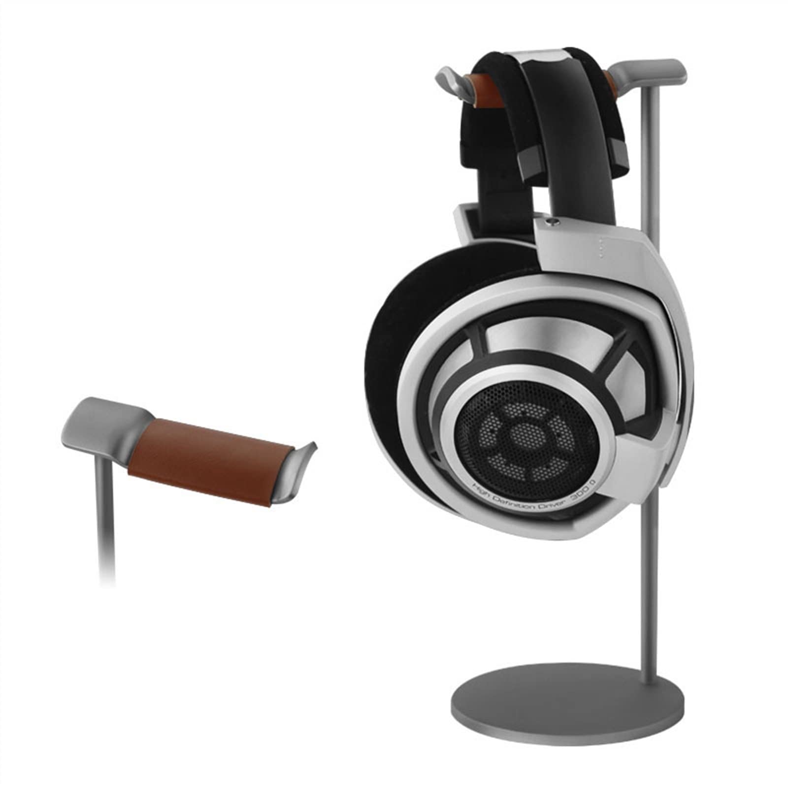shangguanyun456 Headphone Stand Curved Aluminum Headphone Stand Rack Sturdy Metal Gaming Headset Earphone Holder Hanger with Solid Base for Table Desk Display(Gris)