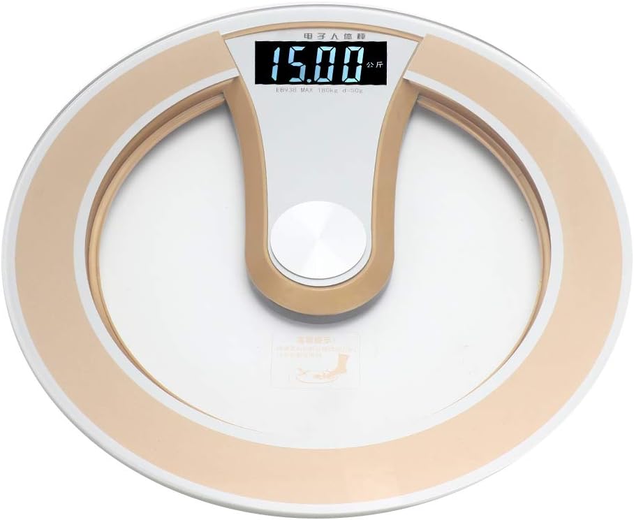Sonew Digital Weight Scal, Round Intelligent Electric Digital Weight Body LCD Display Scale High Scale(Gold)
