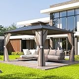 ESLOHNT Pavillon Doppeldach Alu Wasserdicht mit...