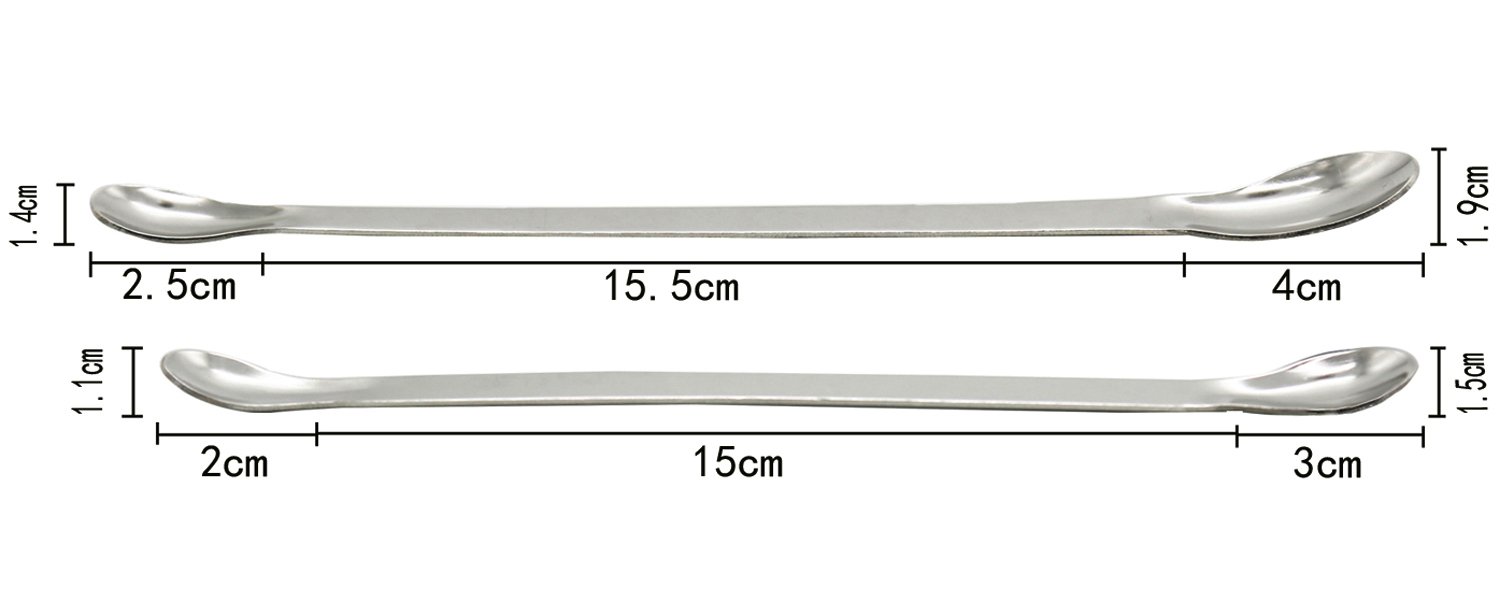 Stainless Steel lab Spatula Micro Scoop Reagent Lab Sampling Spoon Lab Spatulas Scoop Bar Spoon Medical Pharmacy Mini Micro Spoon Scoop 2Pcs for 22cm 2 Pcs for 20cm: Industrial & Scientific