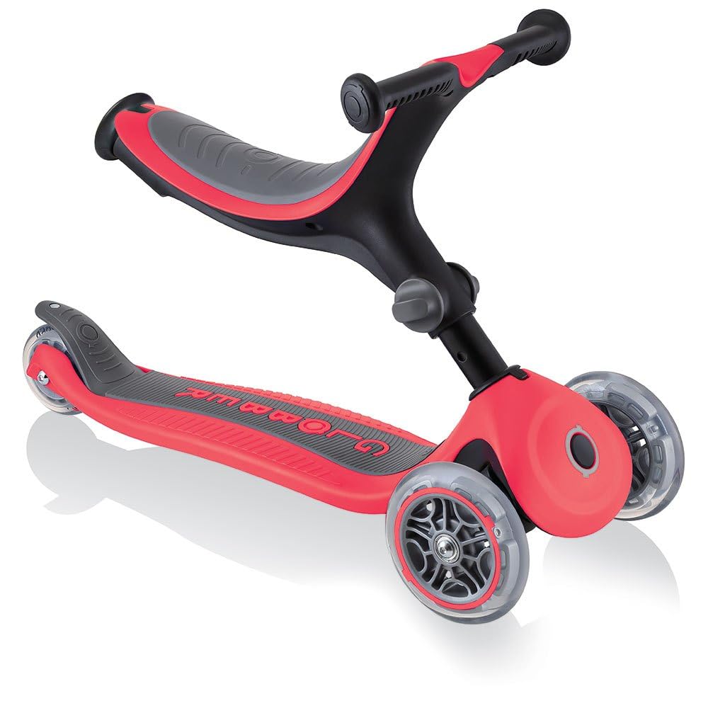 Trottinette évolutive Globber GO•UP Deluxe 3 Roues Avec Siège Pour Enfants De 15 Mois à 6 Ans – Se Transforme En Draisienne Et Trottinette Sans Outils