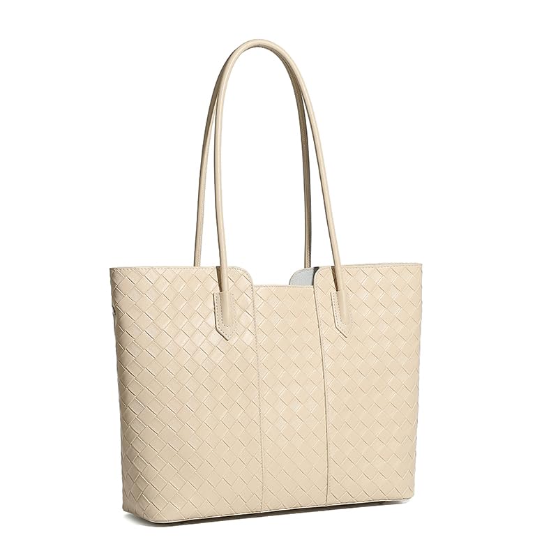 JIUFENG Large Capacity Women's Genuine Leather Braided Fashion Daily Commuter Shoulder Bag for Work or Travel2