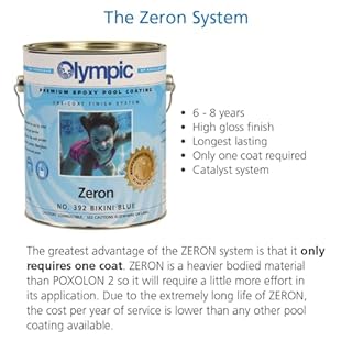 Olympic Pool Paint - Zeron - White - 1 Gallon - two-part epoxy swimming pool paint - one-coat for plaster, fiberglass, steel and aluminum pools.