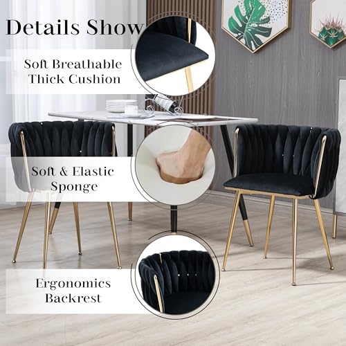 Small-Clear-Round-Glass-Top-Dining-Set-for-4-5-Pcs-Modern-Gold-Circle-Dinner-Room-Set-36-Minimalist-Luxury-Circular-Kitchen-Table-Set-Black-Woven-Chair-for-Breakfast-Nook-Living-Room Small Clear Round Glass Top Dining Set for 4 5 Pcs Modern Gold Circle Dinner Room Set 36 Minimalist Luxury Circular Kitchen Table Set Black Woven Chair for Breakfast Nook Living Room