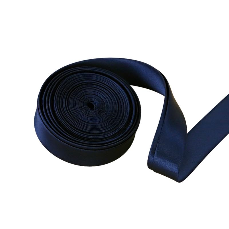 5M Dark Blue Polyester Satin Bias Tape for Sewing 2cm Wide Binding Trim for DIY Sewing Projects