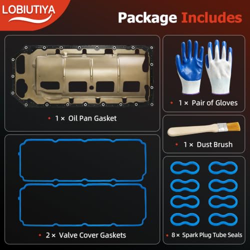 Image of Oil Pan Gasket Set for Ram 1500 2500 3500 5.7L HEMI 2003-2024 | Complete upper and lower engine sealing kit with valve cover gaskets, oil pan gasket and bolt grommets