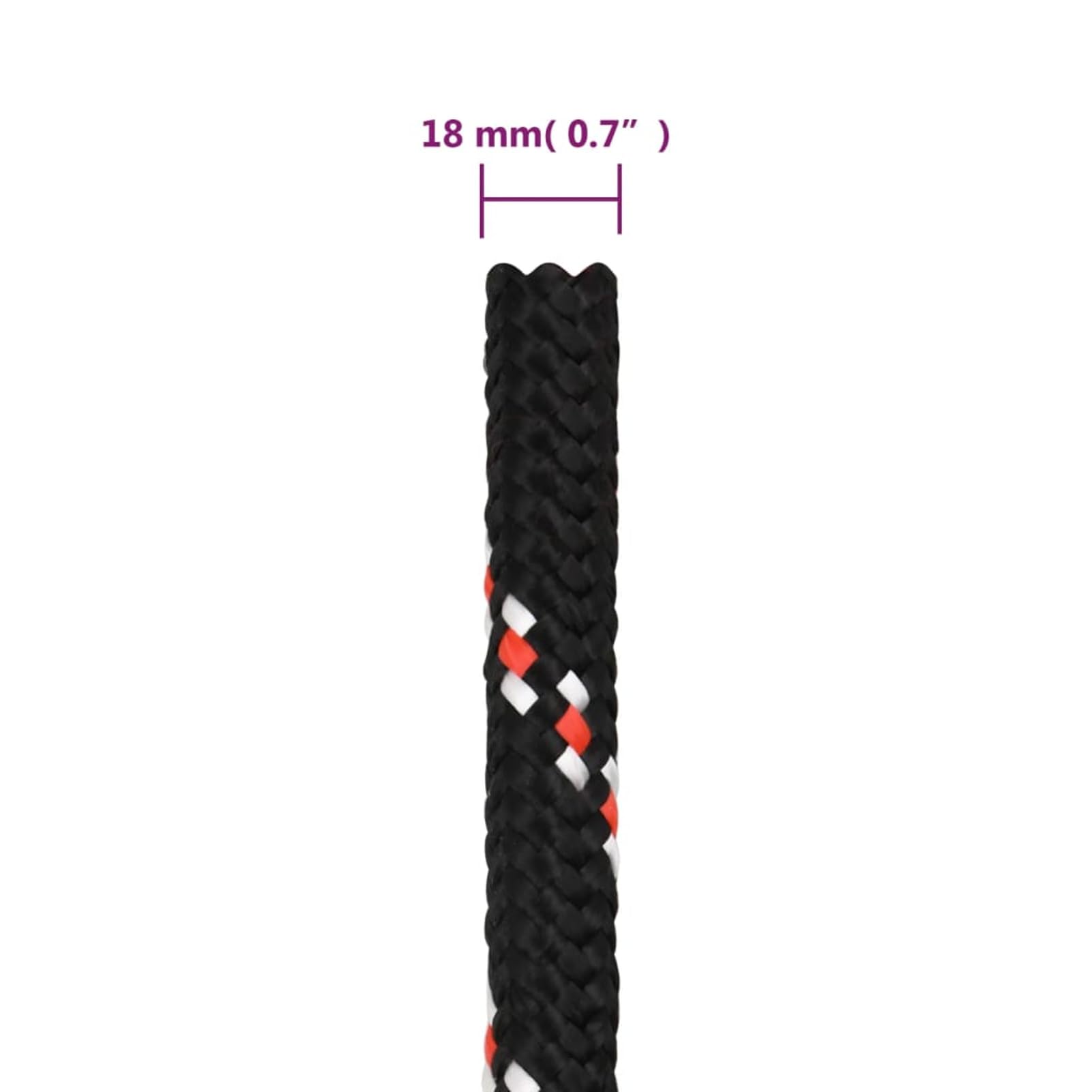 ZEYUAN Cuerda de Barco Polipropileno Negra 18 mm 100 m, Roll Drap, Cuerda Marina, Cuerda Tendedero, Cuerda Toldo Exterior, Cuerda De Lona, Cuerda Barco