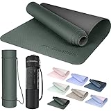 EliteAthlete Yogamatte - Sportmatte - Fitnessmatte - Gymnastikmatte gepolstert & rutschfest für Fitness, Pilates - Yoga Matte - 183 cm x 61 cm x 0.6 cm - Trainingsmatte inkl. Transportgurt + Tasche