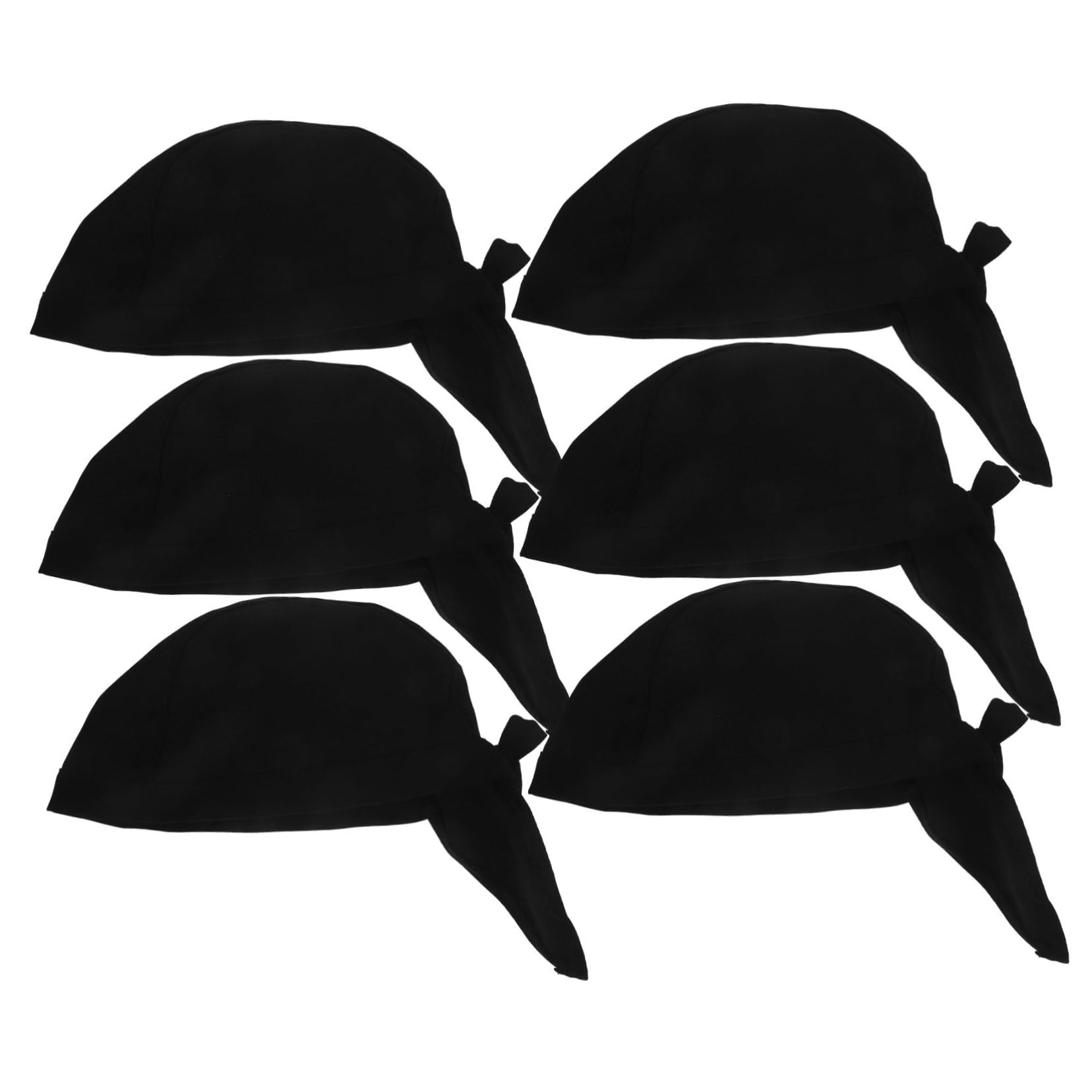 Beaupretty Gorro de Chef de Tela de Algodón Negro, 6 Unidades | Restaurante y Cocina, Ajuste al Cuero Cabelludo, Ayuda a Evitar Aceite