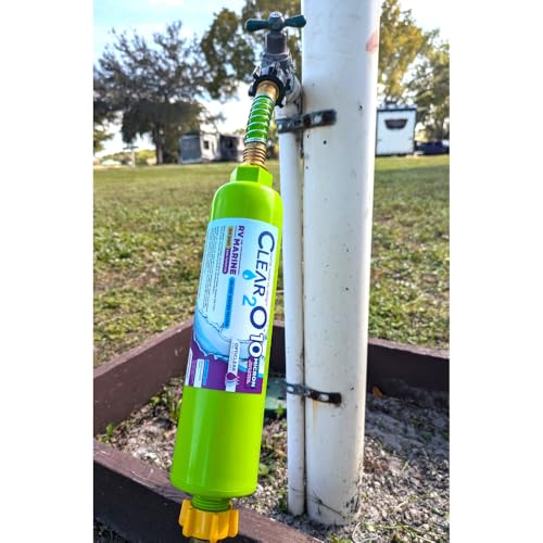 Image of CLEAR2O 2IN1 RV Inline Water Filter - The Ultimate Filtration Solution for RV Adventures - 10 Micron Solid Carbon Block & 15 Micron Pre-Filter - CRV1010