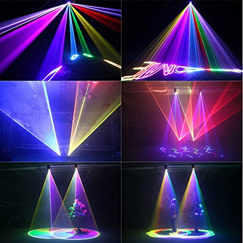 Image of 1900 Patterns DJ Disco Party Lights,Sumger Full Color 3D Animation Laser Projector Light,DMX Sound Activated Stage Lighting,Remote Control RGB Scan Beam light for Christmas Halloween Bar Dance Wedding
