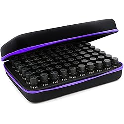 Maletin Aceites Esenciales BTSKY Maletín para Aceites Esenciales con Plástico Rígido o Esmalte de Uñas Estuche con Interior de Espuma Gran Capacidad de 70 Botellas (No Contiene Las Botellas)