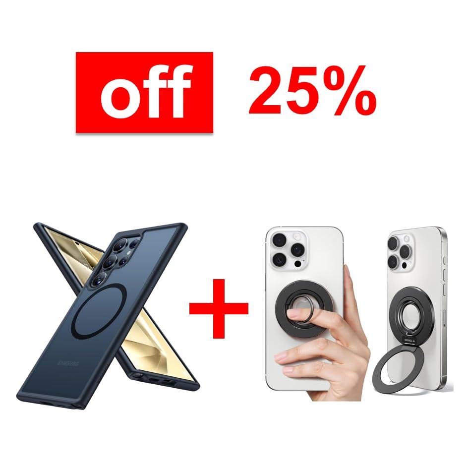TORRAS Magnetic Phone Grip Ring Holder Kickstand & Case Magnetic