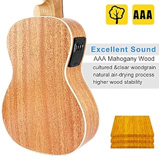 Vangoa Électro-acoustique Concert Ukulélé 23 pouces Acajou Vintage Hawaii Ukulele Set pour Débutants Adultes, avec… - Les Beatles, Paul McCartney, John Lennon, RIngo Starr, George Harrison Vangoa Électro-acoustique Concert Ukulélé 23 pouces Acajou Vintage Hawaii Ukulele Set pour Débutants Adultes, avec… – Image 2
