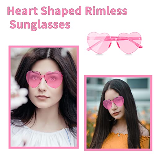 LEFIMOT 12 Pairs Heart Sunglasses for Women Heart Shaped Sunglasses Bulk Colorful Heart Glasses for Party Favor2