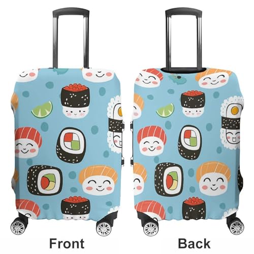 Cute Rolls And Sushi Luggage Cover Suitcase Cover Protector Anti-scratch Travel Suitcase Wrap for Unisex L3