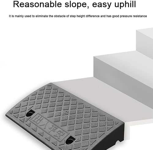 Miniatura 3 de ZJIEX Rampa de umbral de goma antideslizante, rampa de bordillo de 1 a 7.5 pulgadas, rampa para silla de ruedas resistente, rampa de carga portátil