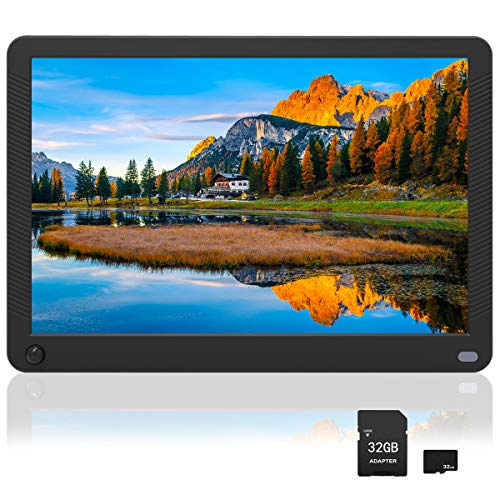 MELCAM Marco Digital 10 Pulgadas, Marco de Fotos Digital con Sensor de Movimiento IPS FHD 1920 * 1080 y Control Remoto, Soporte Foto/Música/Video/Despertador/Calendario, Negro
