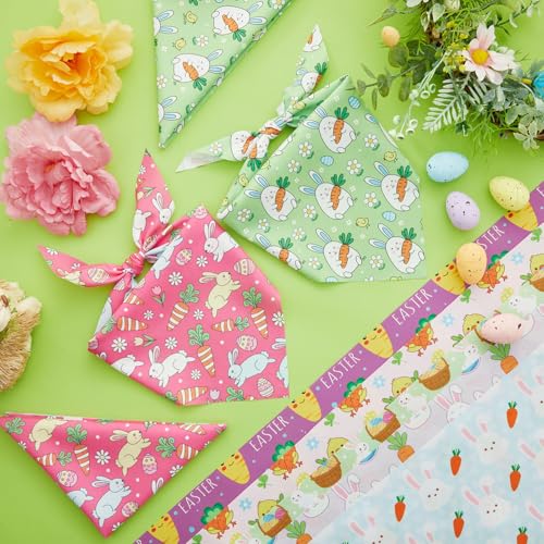 Image of Abbylike 50 Pcs Easter Dog Bandanas Bulk Bunny Egg Carrot Bandanas for Dogs Triangle Kerchief Bibs Scarf Set for Pet Easter Costume Photo Props Accessories Pet Shops, 25 Styles (25.6 x 17.7 x 17.7)