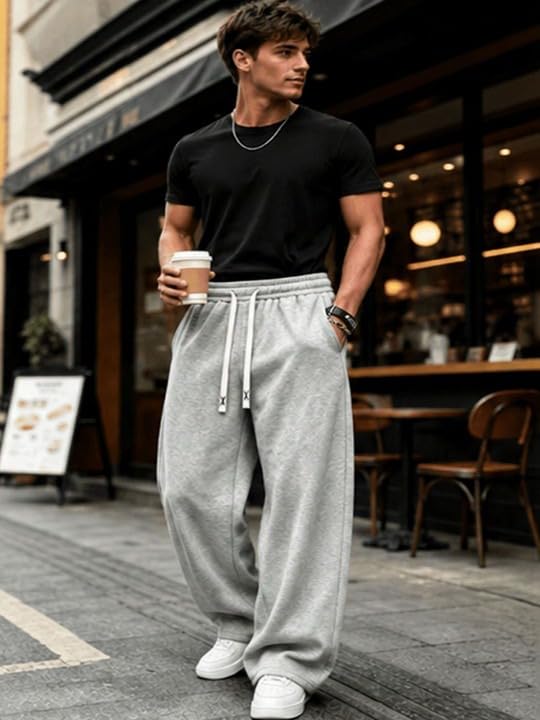 Image of Men's Oversized Baggy Track Pants| Comfortable Lounge & Streetwear Trousers