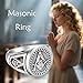 URONE Masonic Ring 925 Sterling Silver Freemasonry Rings Mason Symbols Jewelry For Men #8