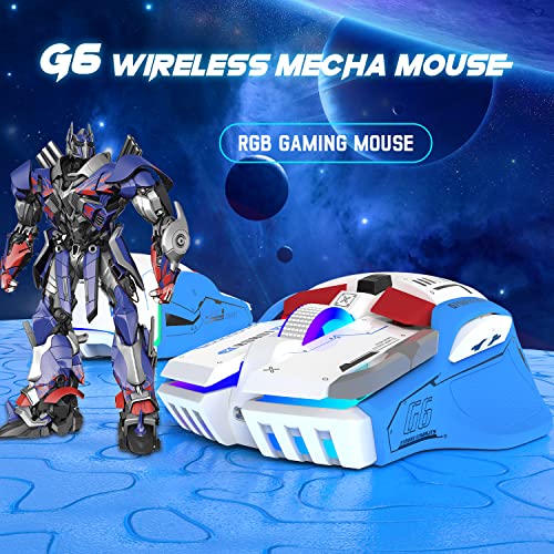 KUIYN G6 mouse connected to various devices via wired, 2.4G wireless, and Bluetooth