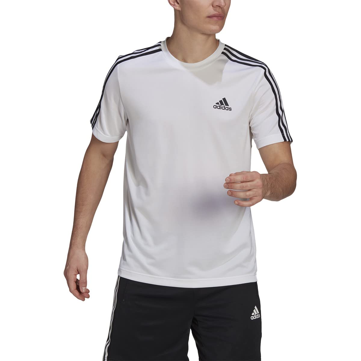 adidasMens Aeroready Designed 2 Move Sport 3-Stripes Tee