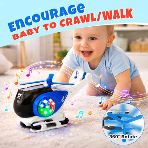 Image of Zest 4 Toyz Musical Helicopter Toy for Kids with Lights & Sound Toy 360 Spinning Rotor Universal Wheel Bump & Go Action Musical Toy for Kids Toys for Boys & Girls Kids Toys (Pack of 1) Random Color
