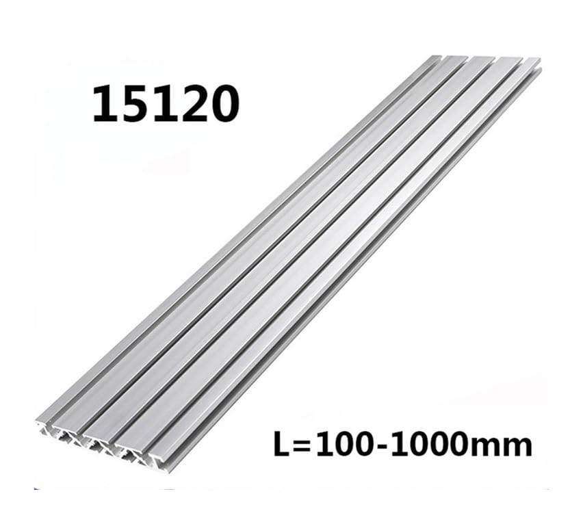 1pc 15120 profil aluminiowy wytłaczany 100mm-1000mm długość anodowana szyna liniowa 15x120 Mm dla majsterkowiczów stół warsztatowy drukarki 3D części CNC(Silver,350mm)