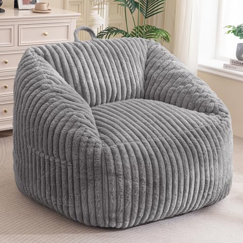 BYBYME Giant Bean Bag Chair for Adults and Kids, Large Comfy Cozy Beanbag, Floor Sofa for Teens,...