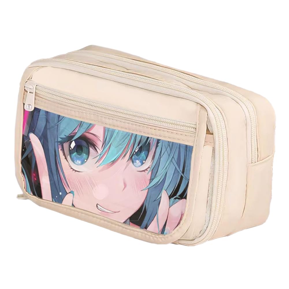 Xinchangda Anime Pencil Bag Miku Pencil Box Pen Pouch Large Capacity Anime Pen Bag Stationery Case for Students